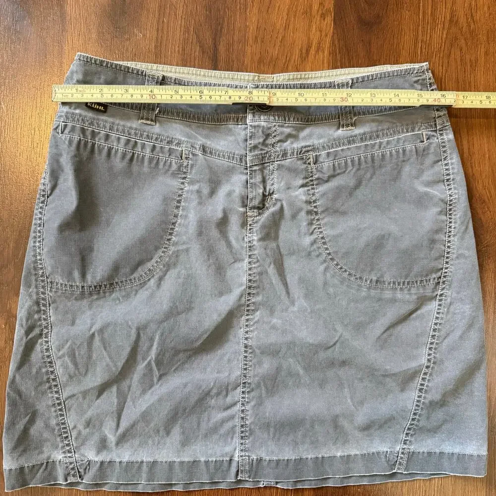 Kuhl Women's Cargo Skirt Gray Sz 8 Lightweight Hiking Outdoors Sporty